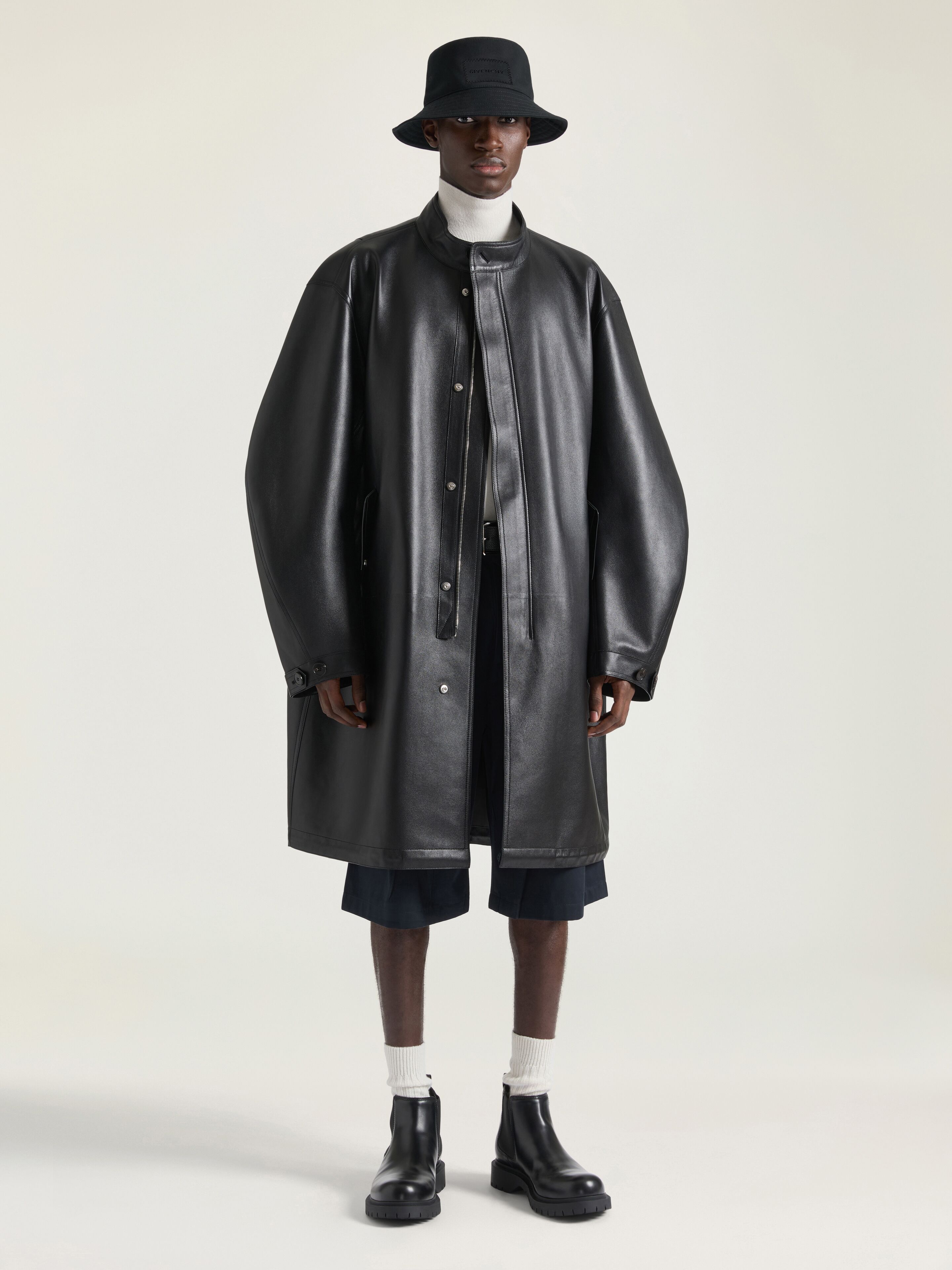 Parka in leather